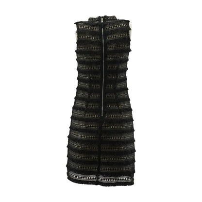 Black Solid Midi Dress