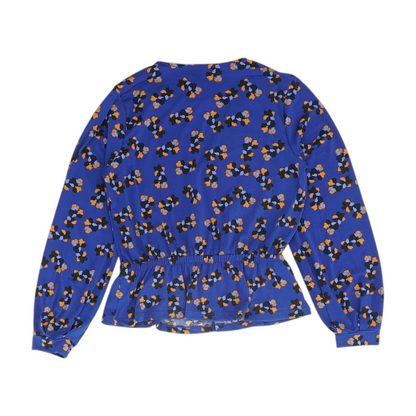Blue Petite Print Blouse