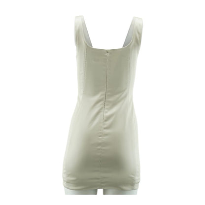 Gray Solid Mini Dress