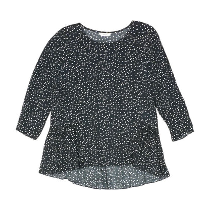 Black Polka Dot 3/4 Sleeve Blouse