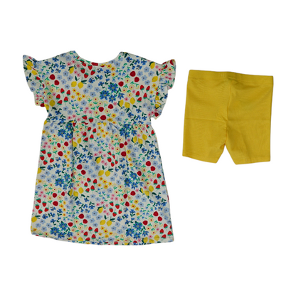 White Floral Short Sleeve Set