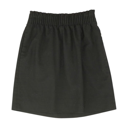Black Solid Midi Skirt