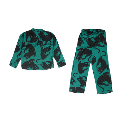 Green Print Pajama Set