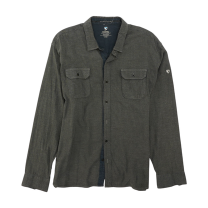 Charcoal Solid Flannel Button Down