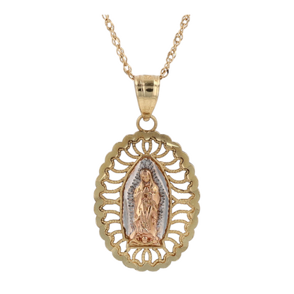 14K Tri-Tone Gold Pendant Necklace