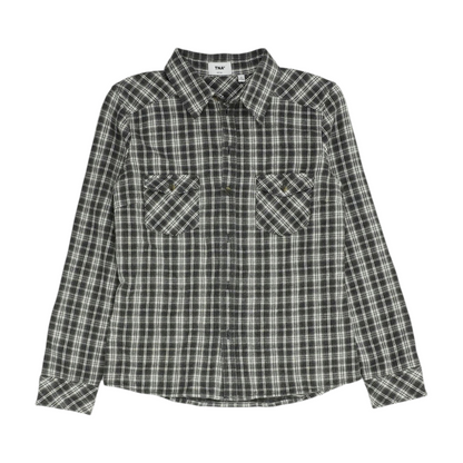 Gray Plaid Flannel Button Down