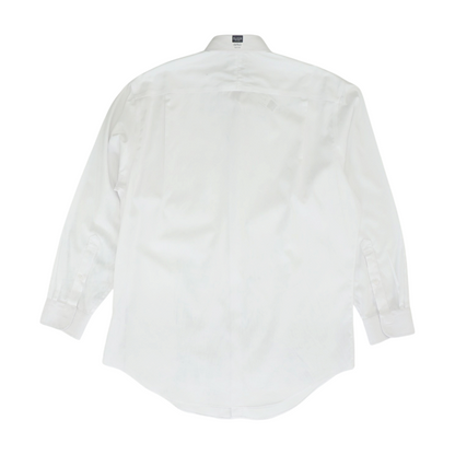 White Solid Long Sleeve Button Down