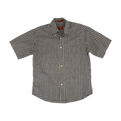 Navy Check Short Sleeve Button Down