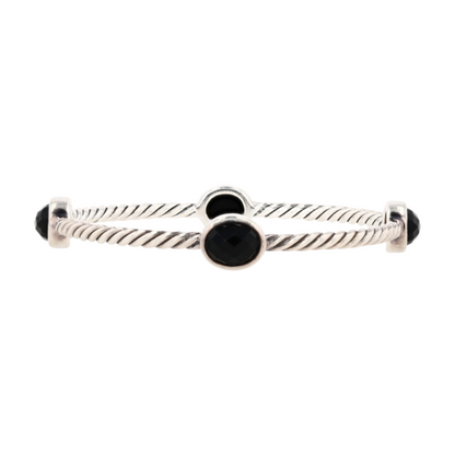 Sterling Silver Black Onyx Bangle Bracelet