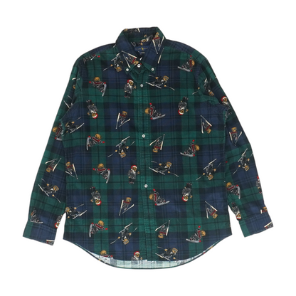 Navy Plaid Flannel Button Down