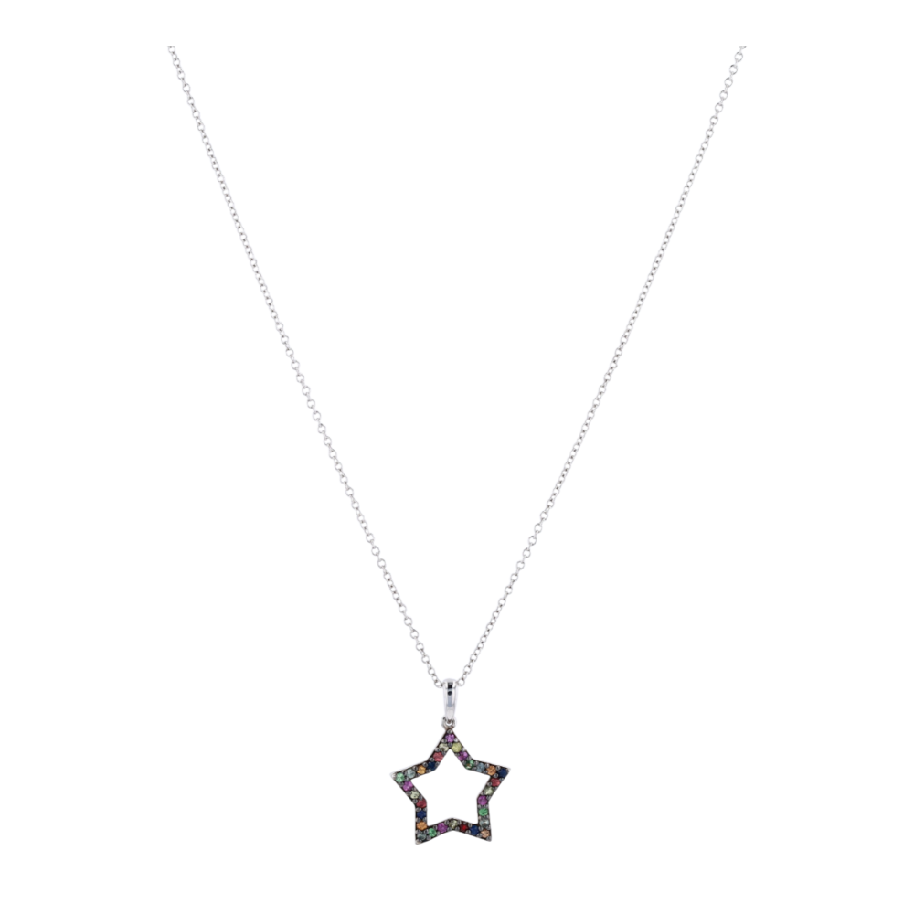 1/3 ctw Sterling Silver Sapphire Pendant Necklace