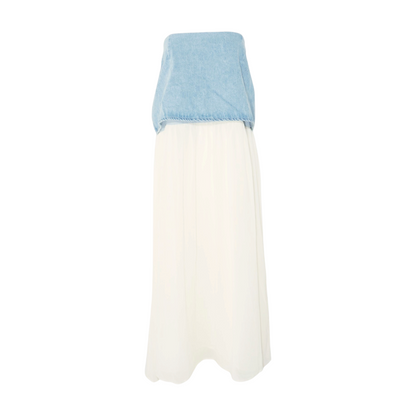 Ivory Color Block Midi Dress