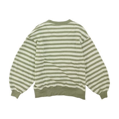 Green Striped Sweatshirt Pullover