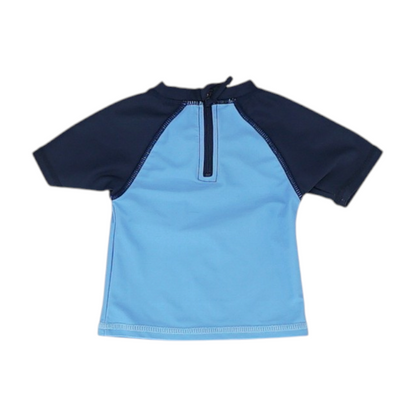 Blue Color Block Swim Top
