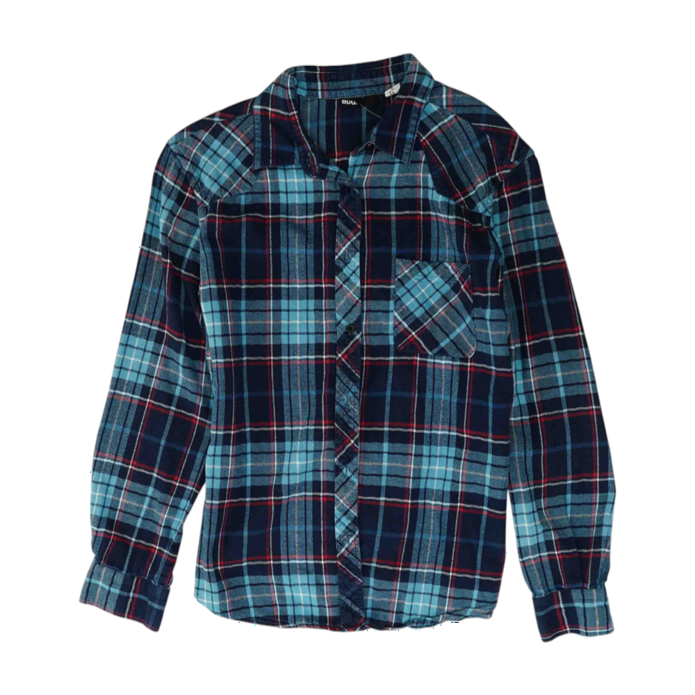 Navy Plaid Flannel Button Down