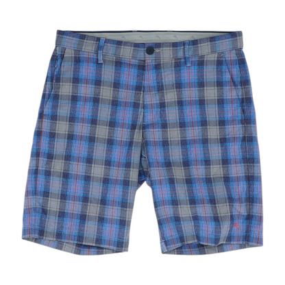 Blue Plaid Chino Shorts