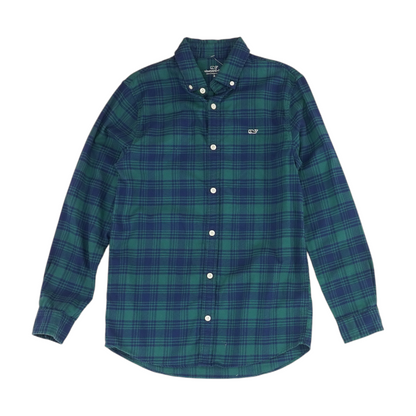 Green Plaid Flannel Button Down