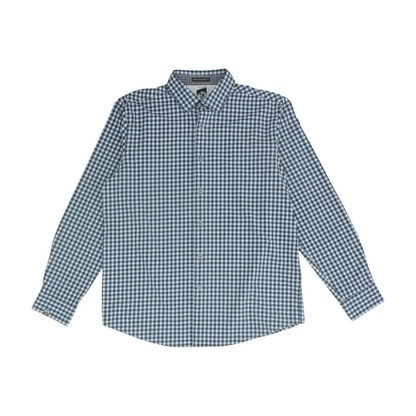 Navy Check Long Sleeve Button Down