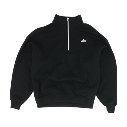 Black Solid 1/4 Zip Pullover