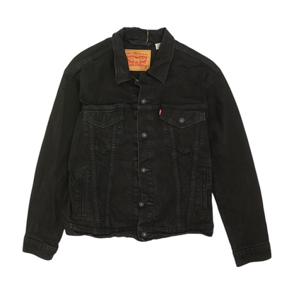 Black Solid Denim Jacket