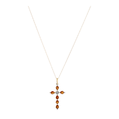 10K Yellow Gold Citrine Pendant Necklace