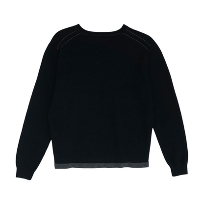 Black Solid Pullover Sweater