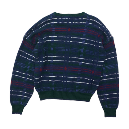 Navy Plaid Pullover Sweater