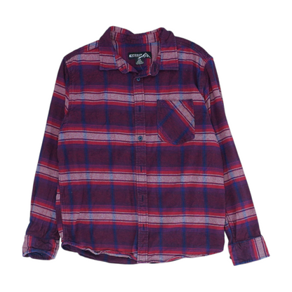 Burgundy Plaid Flannel Polo