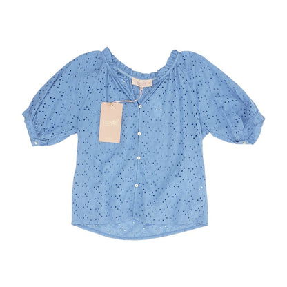 Blue Eyelet Blouse