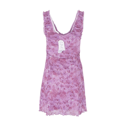 Purple Floral Mini Dress