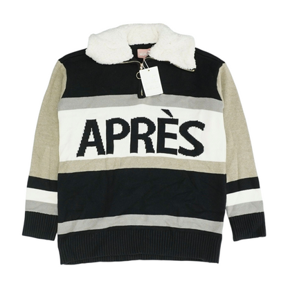 Black Abstract 1/4 Zip Sweater