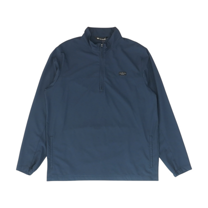 Navy Check 1/4 Zip Pullover
