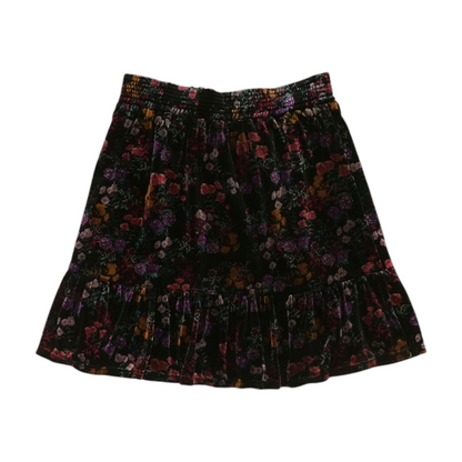 Black Floral Mini Skirt