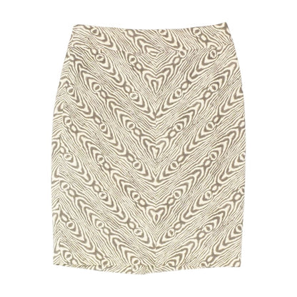 Beige Geometric Midi Skirt