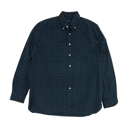 Navy Check Long Sleeve Button Down