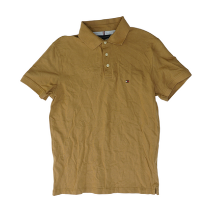 Tan Solid Short Sleeve Polo