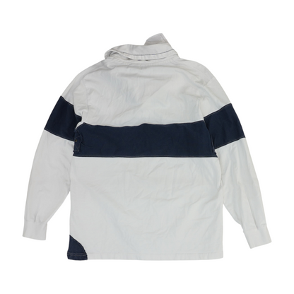White Color Block Sweatshirt Pullover