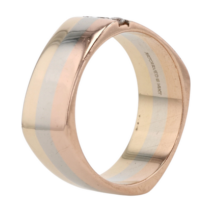 1/6 ctw 14K Tri-Tone Gold Diamond Band