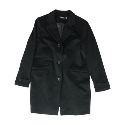 Black Solid Topcoat Coat