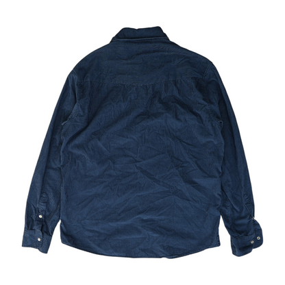 Blue Solid Flannel Button Down