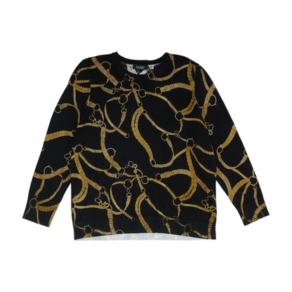 Black Plus Print Pullover Sweater
