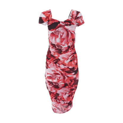 Inspired Hearts Black Floral Midi Dress – Image 1