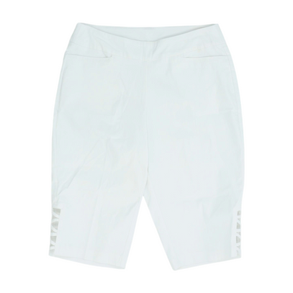 White Solid Chino Capris