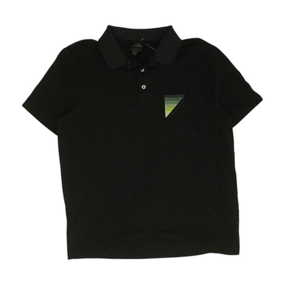 Black Solid Short Sleeve Polo