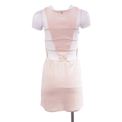 Beige Solid Midi Dress