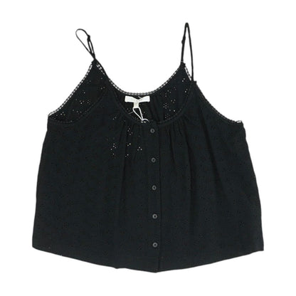 Black Eyelet Cropped Blouse