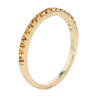 1/4 ctw 10K Yellow Gold Citrine Band Ring