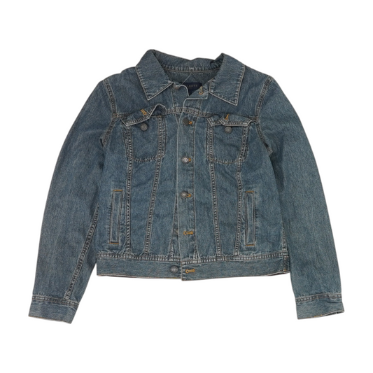 Blue Solid Denim Jacket