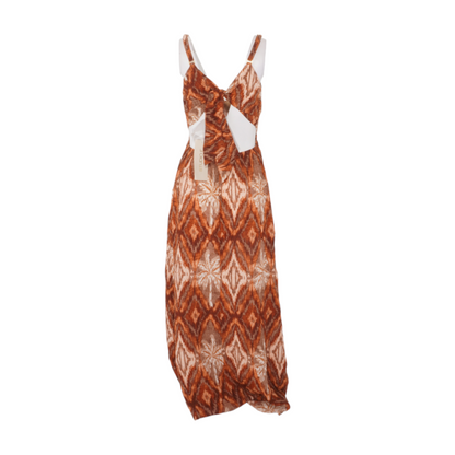 Brown Geometric Maxi Dress