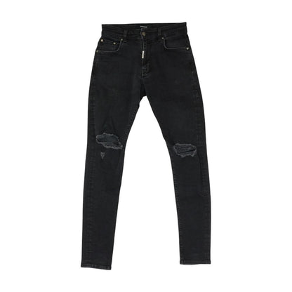 Black Solid Skinny Leg Jeans